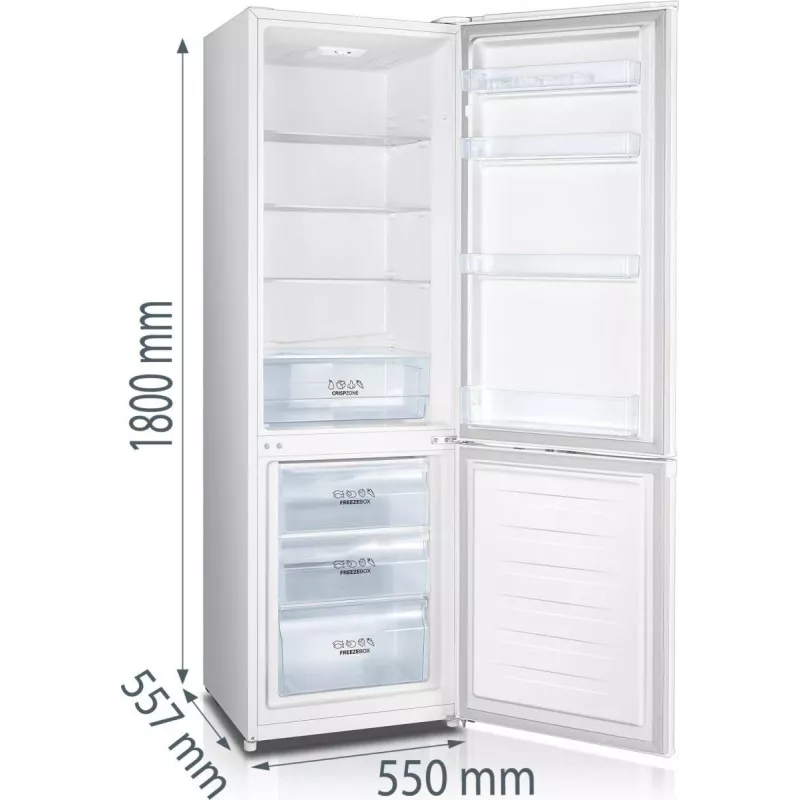 Gorenje koel-vriescombinatie RK418DPW4 BE, 269 L, N-ST, 39 dB, 3,2 kg/24h, D, wit