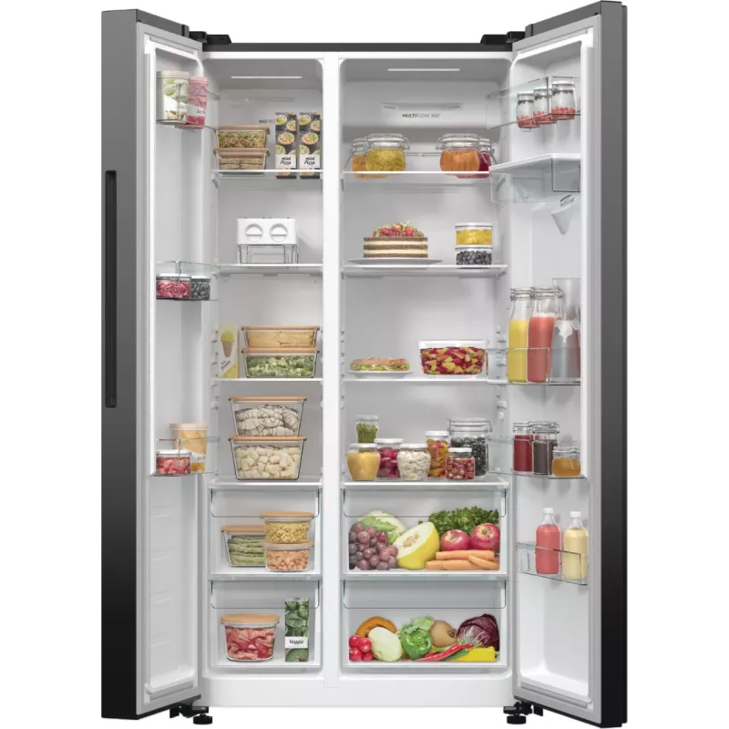 Gorenje NRR9185EABXLWD Side-by-Side koel-vriescombinatie, 547 l (355 l + 192 l), ConvertActive, energieklasse E, donker roestvrij staal
