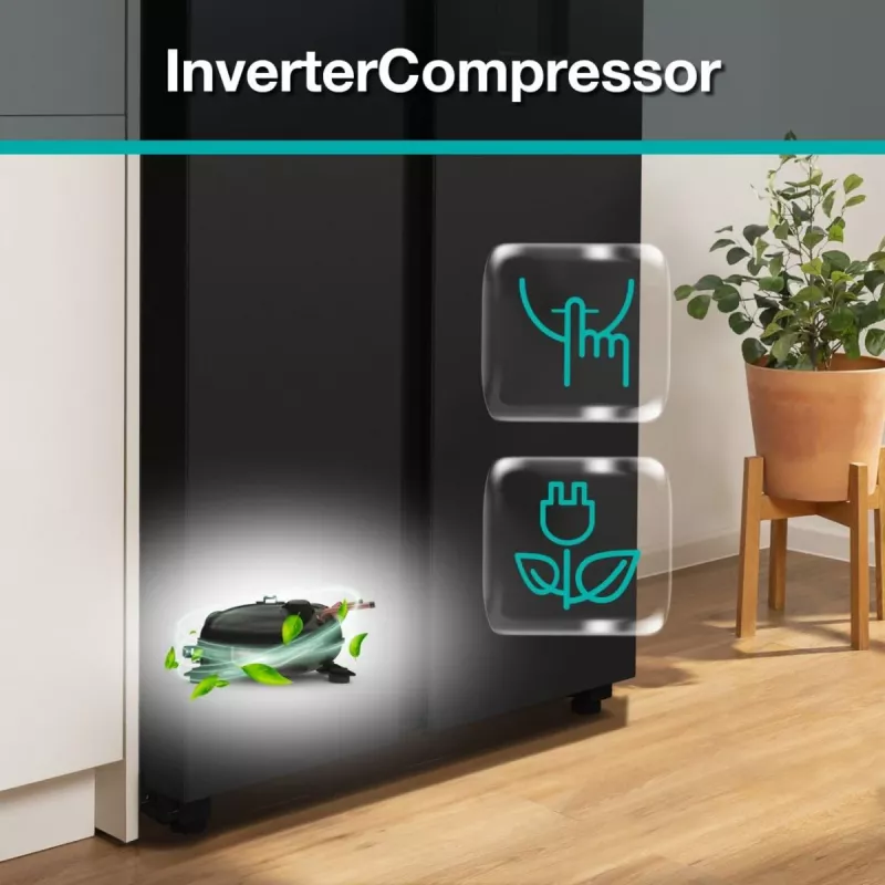 Gorenje NRR9185EABXLWD Side-by-Side koel-vriescombinatie, 547 l (355 l + 192 l), ConvertActive, energieklasse E, donker roestvrij staal