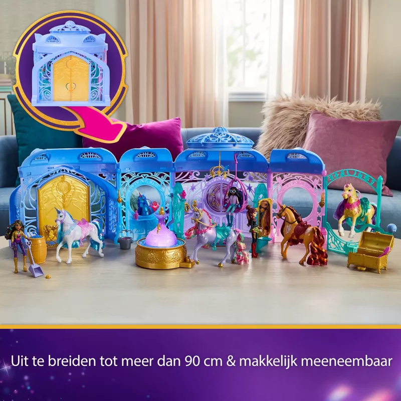 Speelset Spin Master Unicorn Academy stal met fontein, licht- en geluidseffecten