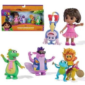 Dora, Fantastic Friends geschenkpakket met Dora, Boots, Tico, Isa en het Fiesta Trio, speelfiguren, kinderspeelgoed voor meisjes & jongens vanaf 3 jaar