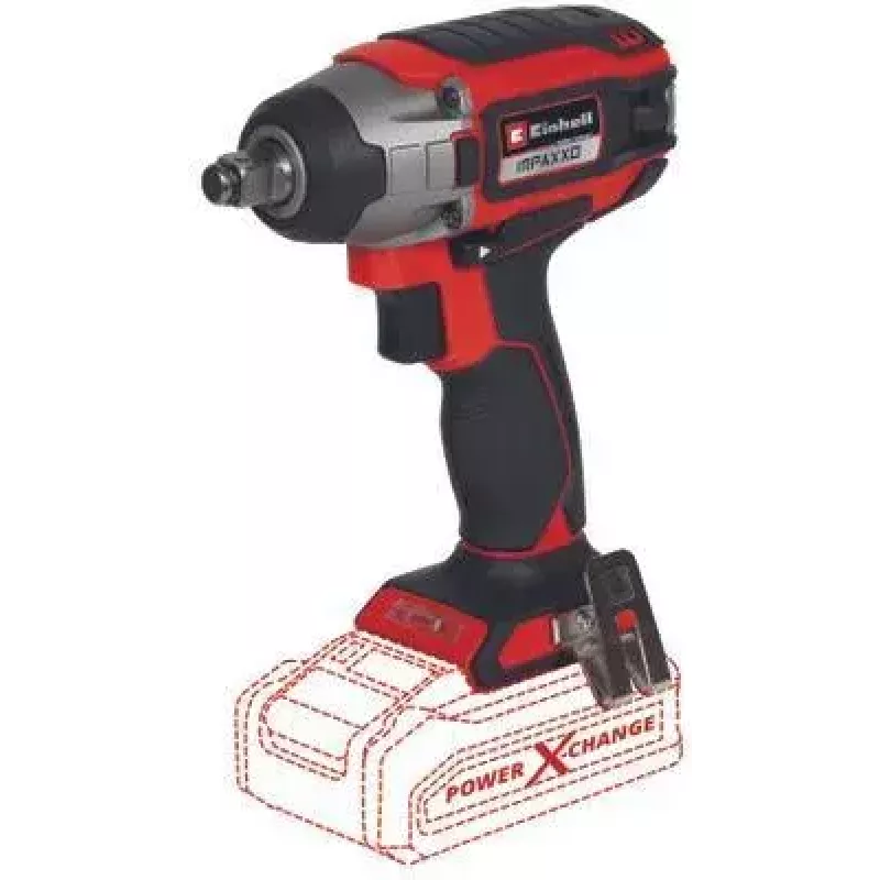 Einhell IMPAXXO 18/230 Professional accu-slagmoersleutel, 18 V, 1/2 inch, 2900 tpm, 400 Nm, borstelloos, Power X-Change, zonder accu en lader, rood/zwart