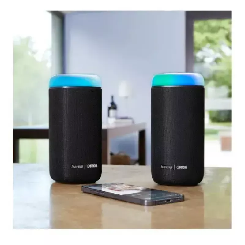Bluetooth-luidspreker CANTON Glow Pro van HAMA, zwart, 3,5 mm jack, LED-lichteffecten