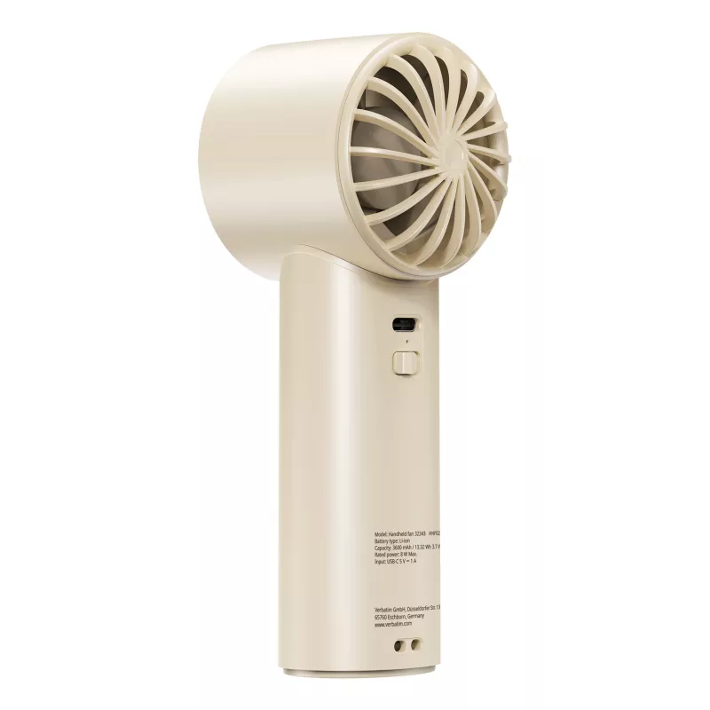 Verbatim Cool’n’Go IceTouch handventilator wit/zilver, zilver, wit, 1 ventilator, handventilator, 1 stuk, 8 W, lithium-ion (Li-ion)