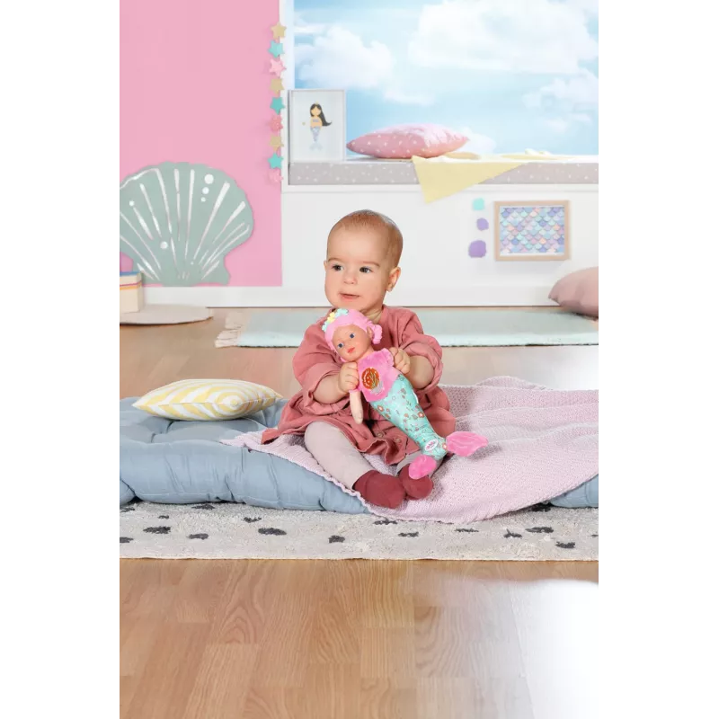 Babypop BABY born zeemeermin 33 cm wasbaar veelkleurig