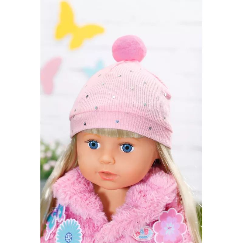 Poppenkledingset BABY born roze mantelset 43 cm opvouwbaar