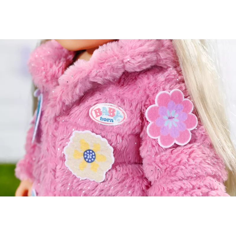 Poppenkledingset BABY born roze mantelset 43 cm opvouwbaar