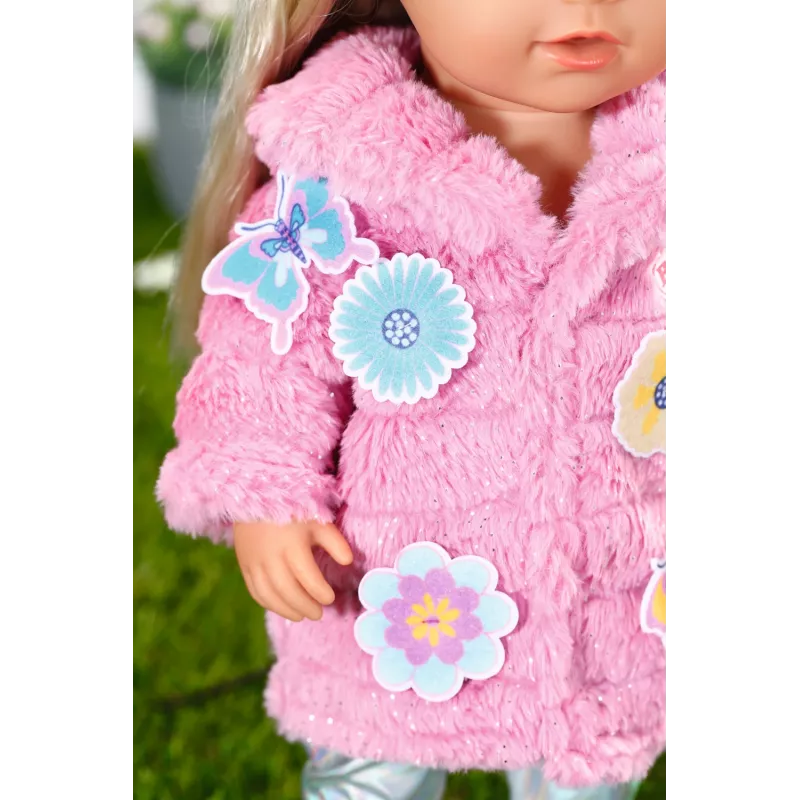 Poppenkledingset BABY born roze mantelset 43 cm opvouwbaar