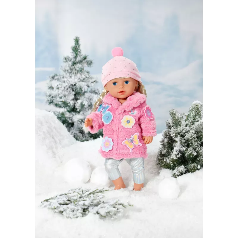 Poppenkledingset BABY born roze mantelset 43 cm opvouwbaar