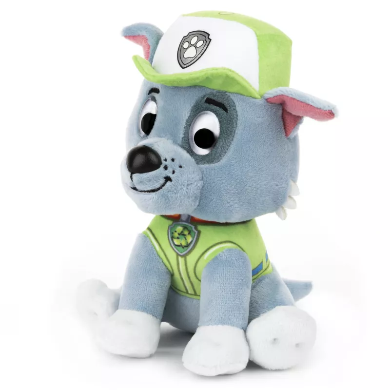 PAW Patrol GUND Officiële Rocky knuffel in typisch recycling-uniform, knuffeldier vanaf 1 jaar, 15 cm