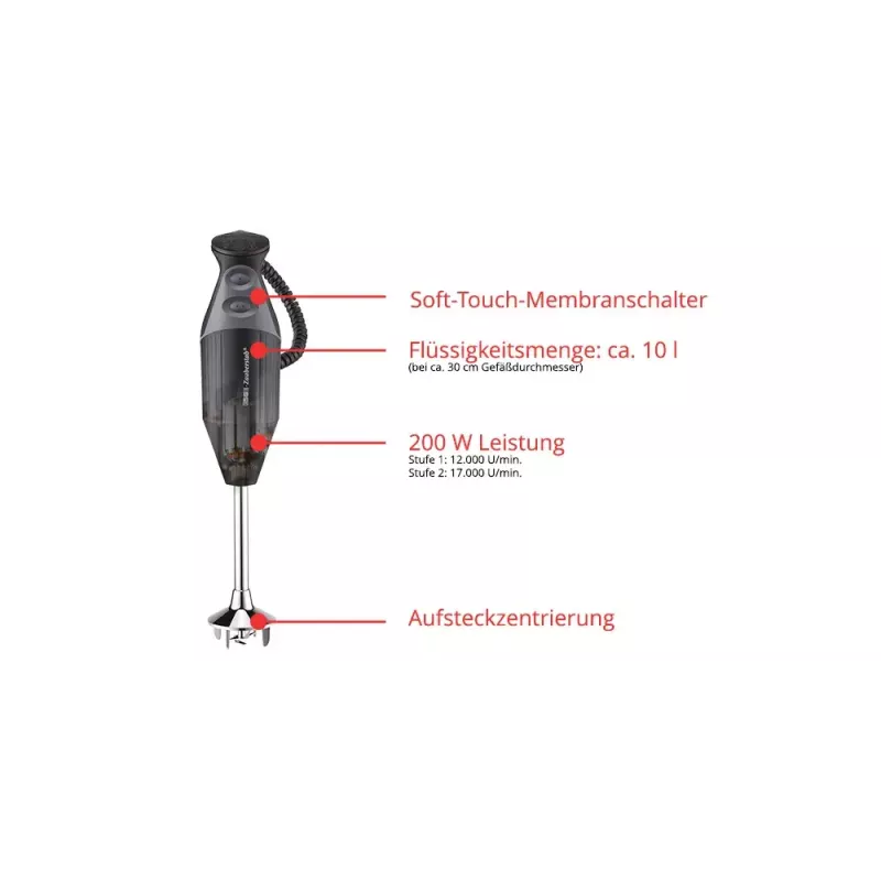 ESGE M 200 BBQ 10 L staafmixer 200 W zwart, chroom