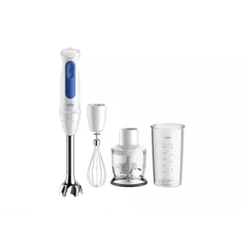 Handmixer Braun Household MultiQuick 3 MQ30202M, 900 W, wit/blauw, met hakmolen en garde