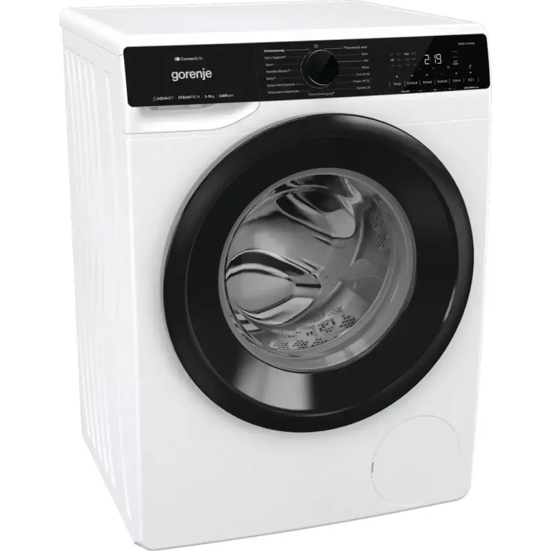 Gorenje WPNA94A1TS frontlader wasmachine 9 kg, 1400 rpm, ConnectLife Wi-Fi, wit/zwart