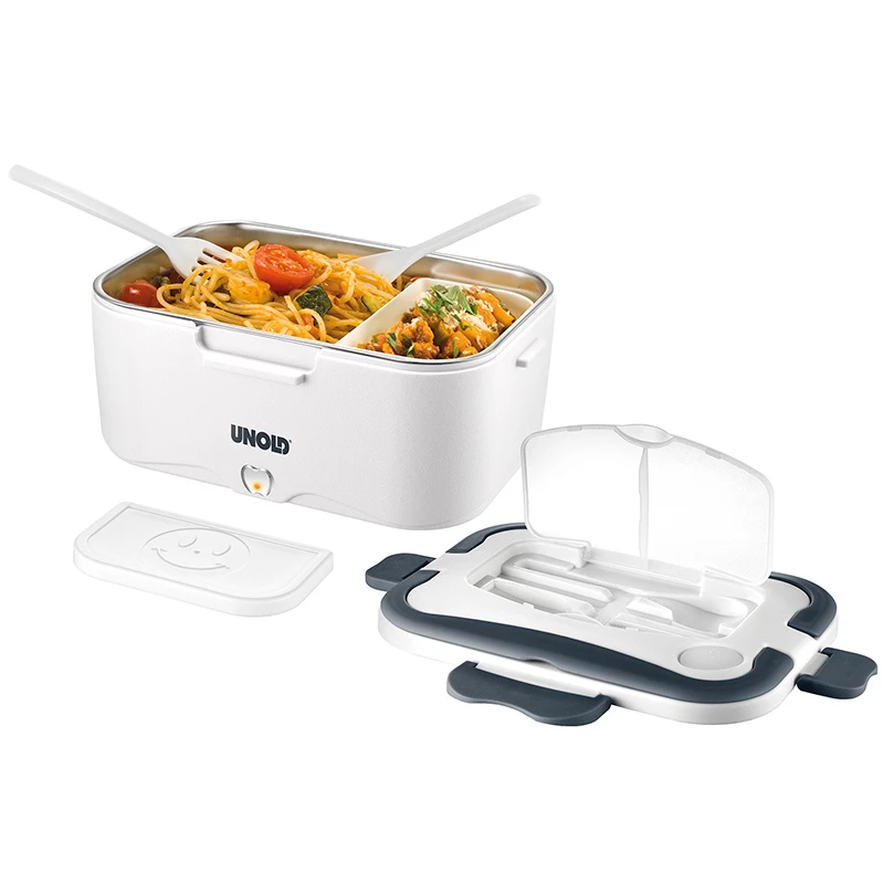 Unold 58850 elektrische lunchbox 1,5 l, roestvrijstalen bak, wit
