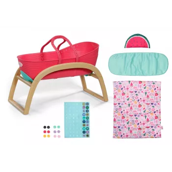 Poppenwieg zapf creation BABY born 3-in-1 Pinplay — poppenmeubels, omvormbare wieg/bed/draagtas