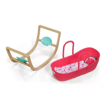 Poppenwieg zapf creation BABY born 3-in-1 Pinplay — poppenmeubels, omvormbare wieg/bed/draagtas