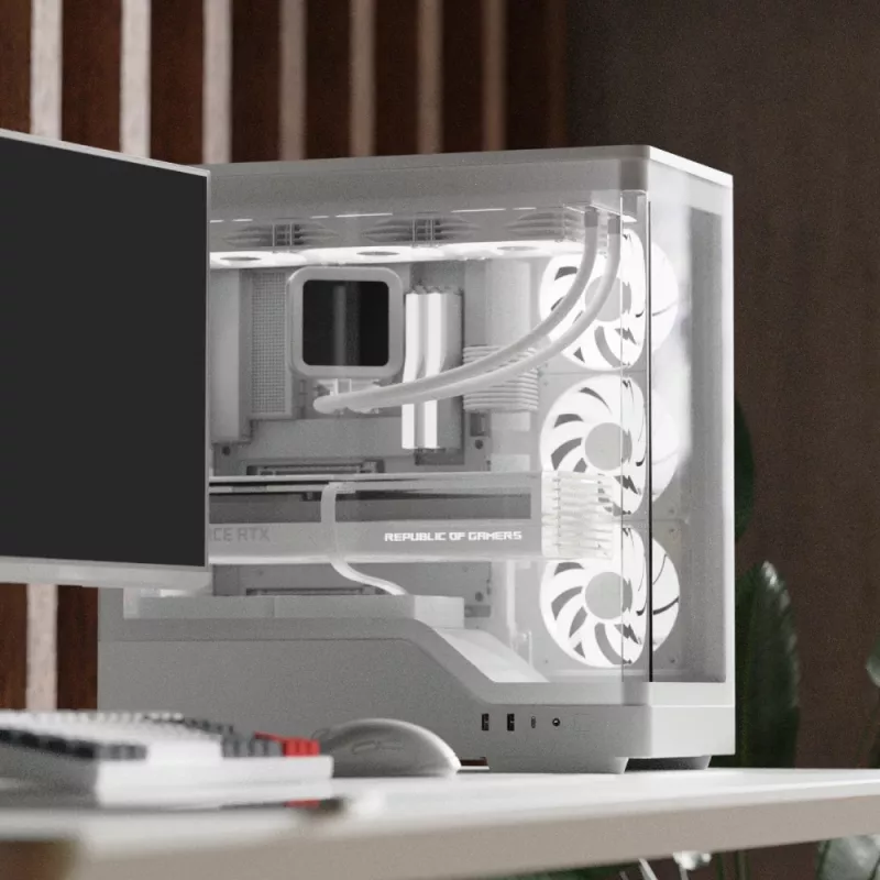 PC-behuizing AEROCOOL Geh Midi P500A wit — Midi-Tower ATX-behuizing, witte afwerking