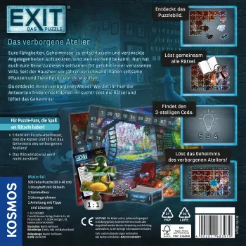 Legpuzzel Kosmos EXIT – De Puzzel: Het verborgen atelier, 500 stukjes