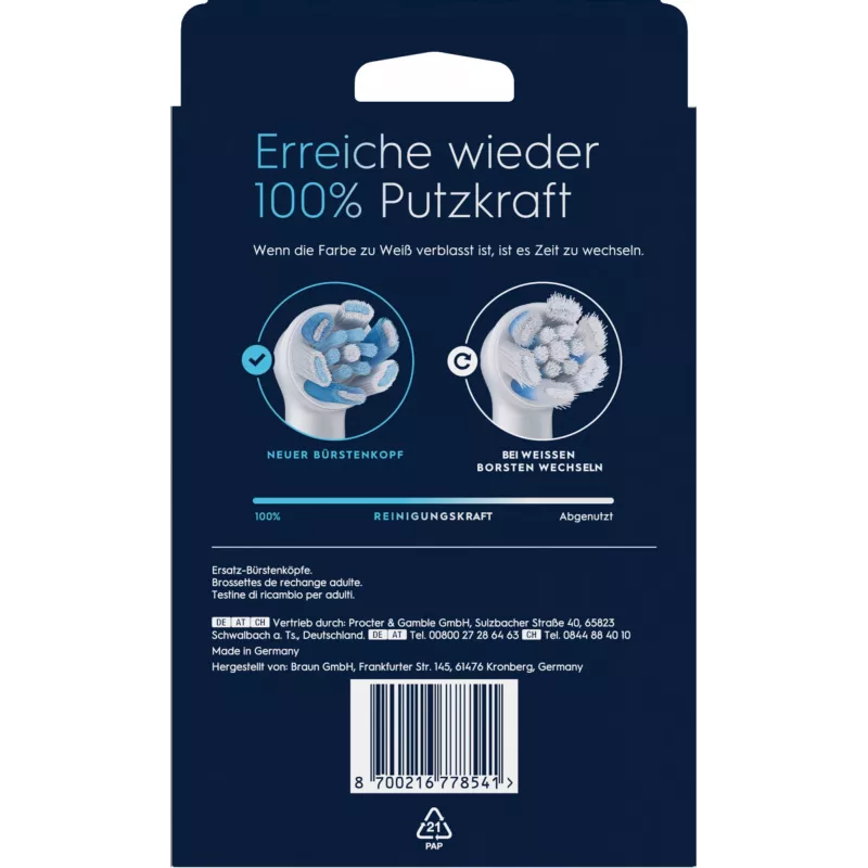 Oral-B tandenborstelkop 8 stuks wit