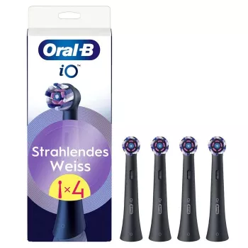 Oral-B iO Radiant White vervangende borstelkoppen, 4-pack, zwart
