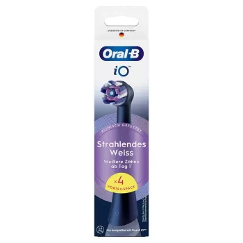 Oral-B iO Radiant White vervangende borstelkoppen, 4-pack, zwart