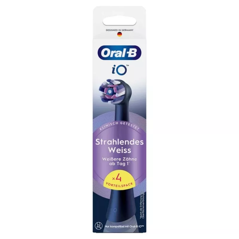 Oral-B iO Radiant White vervangende borstelkoppen, 4-pack, zwart