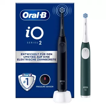 Elektrische tandenborstel BRAUN Oral-B iO Series 2 Duo zwart/groen, oplaadbaar, model 62418