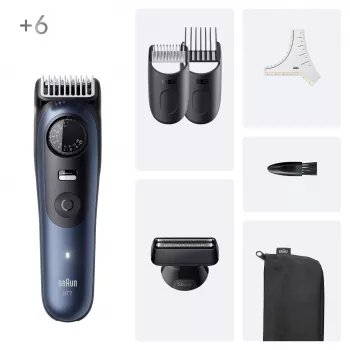 Braun BeardTrimmer 7 BT7520 accu 40 2 cm nat & droog zwart, blauw