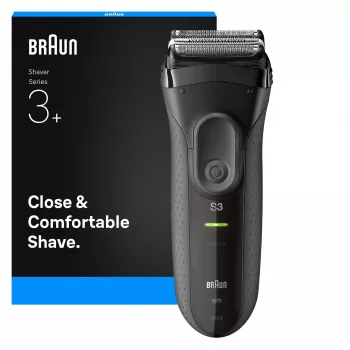 Foliescheerapparaat BRAUN Serie 3 3000S, grijs, foliesysteem, ingebouwde NiMH-batterij, AC/batterijvoeding, 57×48×156 mm