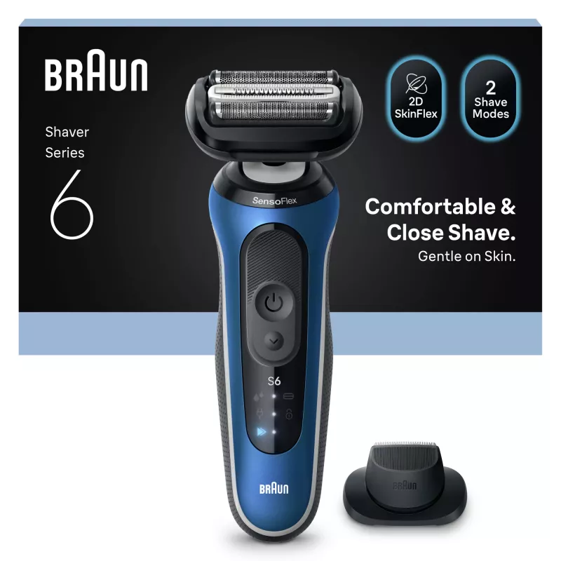 Elektrisch scheerapparaat BRAUN Series 6 62-B1200S nat & droog met ingebouwde baarttrimmer