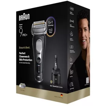 Foliescheerapparaat Braun Series 9 Pro+ 9660CC zwart zilver roestvrij staal