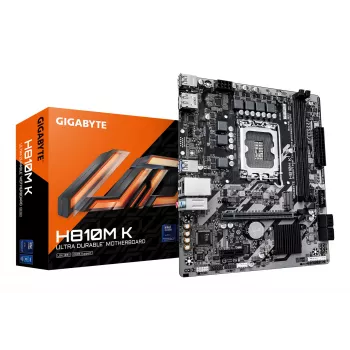 GIGABYTE H810M K Micro ATX-moederbord voor Intel Core Ultra (serie 2) — LGA 1851, DDR5 tot 6400 MHz, 1x PCIe 4.0 M.2, 1GbE