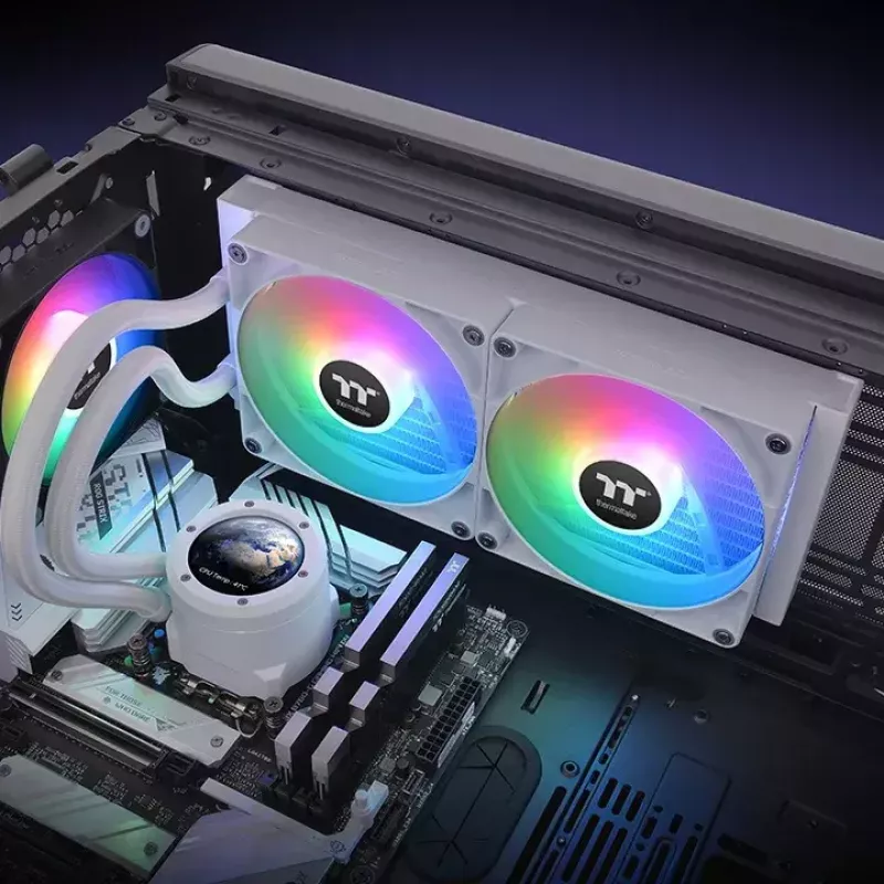 Thermaltake TH280 V2 Ultra ARGB Sync Snow Edition alles-in-één waterkoeling voor CPU, 3,02 mmH2O, wit