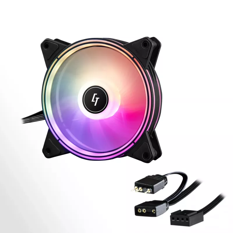 Chieftec NF-1225RGB computerkoelsysteem computerbehuizingventilator 12 cm zwart 1 stuk