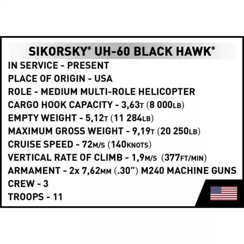 Bouwset Cobi Sikorsky UH-60 Black Hawk 928 blokken, model COBI-5906