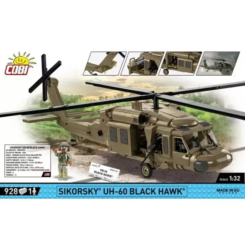 Bouwset Cobi Sikorsky UH-60 Black Hawk 928 blokken, model COBI-5906