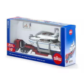 Siku zwaartransport met yacht, zwaartransport-model, voorgemonteerd, 1:87, jongen/meisje, 3 jaar, 99 jaar