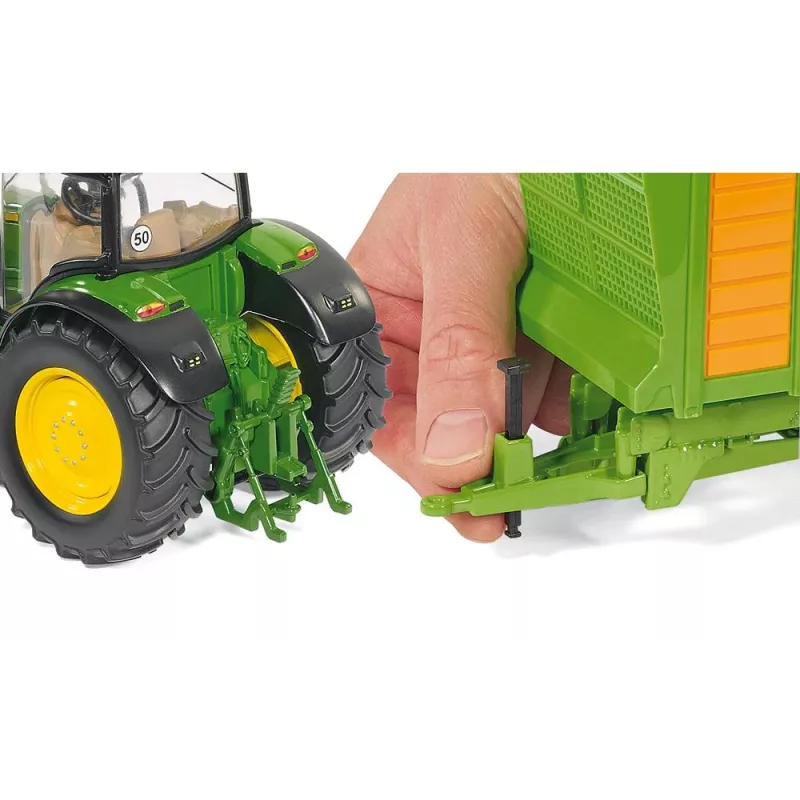 Siku John Deere 6210R, tractormodel, 3 jaar, metaal, kunststof, zwart, groen
