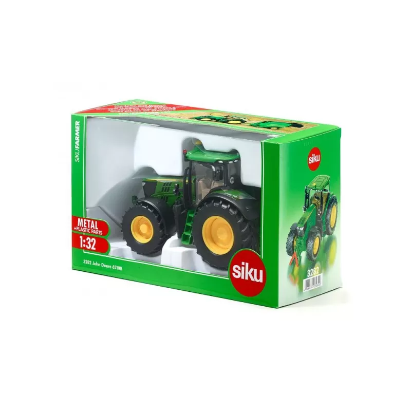 Siku John Deere 6210R, tractormodel, 3 jaar, metaal, kunststof, zwart, groen