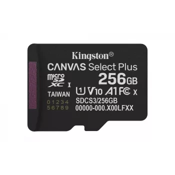 Kingston Technology 256GB micSDXC Canvas Select Plus Gen3 150R A1 single pack w/o ADP