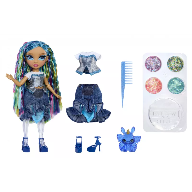 Rainbow High Rainbow Shimmers met slime modepop - Skyler (blauw)