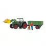 Tractor met aanhanger Schleich FARM WORLD 42608 zwart groen rood geel