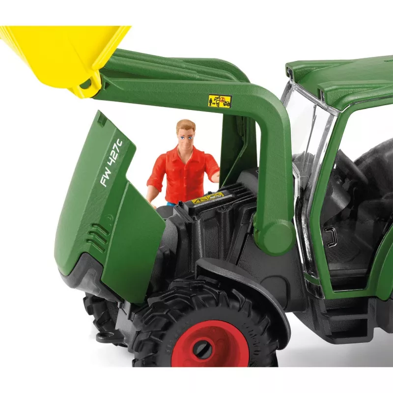 Tractor met aanhanger Schleich FARM WORLD 42608 zwart groen rood geel