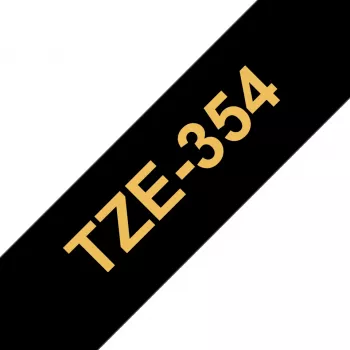 Labeltape Brother TZe354 24mm goud op zwart