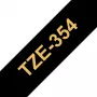 Labeltape Brother TZe354 24mm goud op zwart