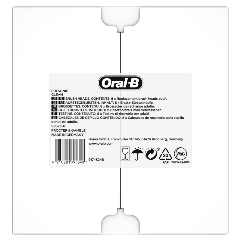 Oral-B Pulsonic Clean 81748491 tandenborstelkop 8 stuks wit
