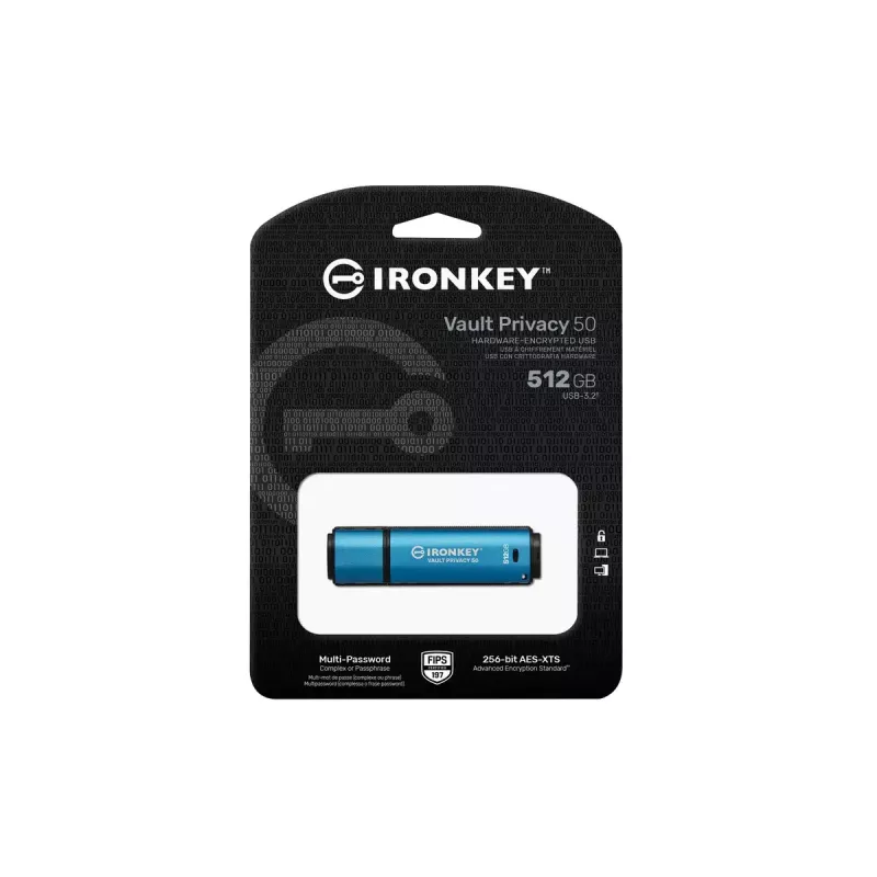 USB-flashdrive Kingston Technology 512 GB IronKey Vault Privacy 50 AES-256