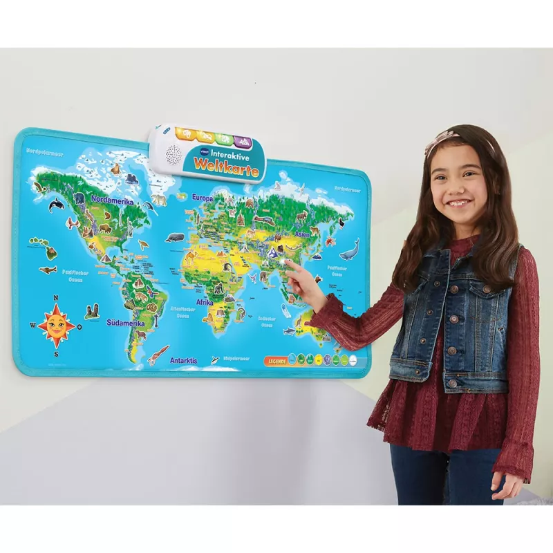 VTech interactieve wereldkaart, 6 jaar, met geluid, batterijen nodig, AA, veelkleurig