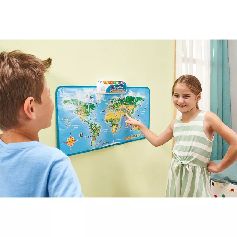 VTech interactieve wereldkaart, 6 jaar, met geluid, batterijen nodig, AA, veelkleurig