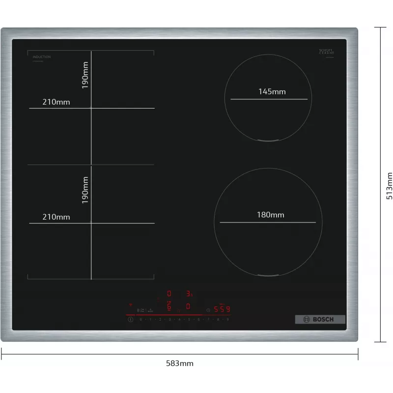 Bosch Serie 6 PVS645HB1E kookplaat zwart inbouw 60 cm zone-inductiekookplaat 4 zone(s)